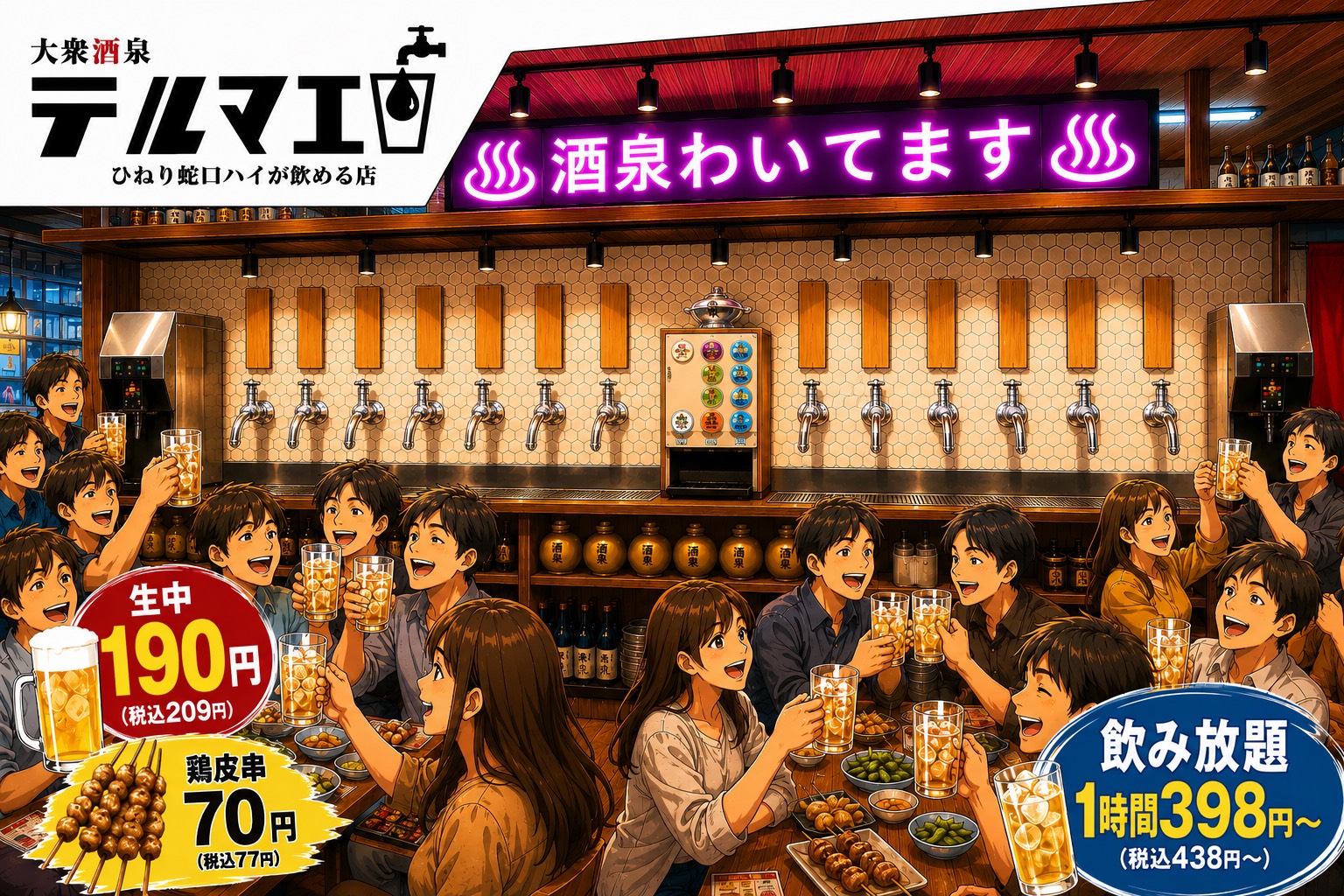【公式】大衆酒泉テルマエ静岡駅前泉ネット予約 logo